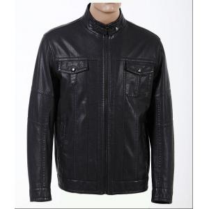 China Customized Black, Big and Tall Mens Designer Leather Jackets with High Quality Zippers supplier