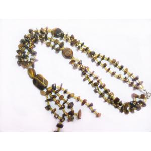 China Irregular Beads Tiger Eye Stone Necklace Wholesale, Semi Precious Gem Jewelry supplier