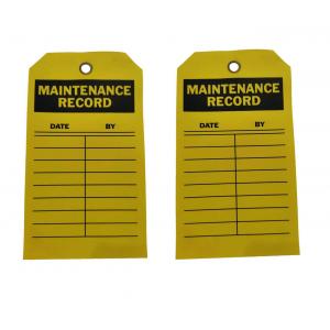 Polyester Maintenance Record Plastic Safety Tag Accident Prevention