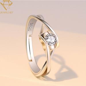 China AAA CZ Stones Adjustable Personalized Silver Ring For Women supplier