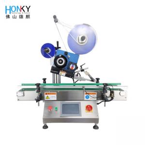 China PLC Automatic Label Sticking Machine For Plastic Pouch Bag Book Flat Surface Bottle supplier