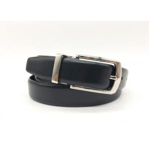 Men / Women Smooth Leather Dress Belt Zinc Alloy Pin Buckle 1-1/8”( 28mm ) Wide Strap
