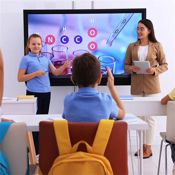 Interactive 75 Inch Touch Screen Panel 4k Multi Mouth Interact for Education Contrast 4000 1 OPS Computer Optional 4G 128G
