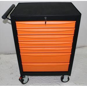 China Electrostatic powder spraying Black and Orange 7 Drawer 27 Roller Cabinet / Toolbox supplier