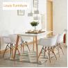 China White Plastic Dining Chairs With Wooden Legs Crossover And Triangular Designed wholesale