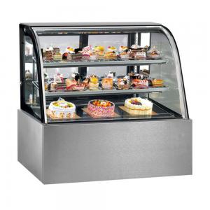 China Curved Glass Cake Fridge Showcase Easy Thorough Cleaning supplier