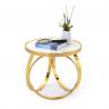 China Unique design stanieless steel frame marble top end table round side table for living room wholesale