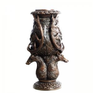 China Rust - Proof Cast Iron Outdoor Planters Flowerpot Religious Style supplier