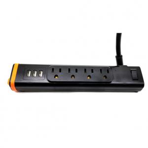 4 outlet Power Socket 1.5FT Cord, 3 USB 900 Joules Surge Protector
