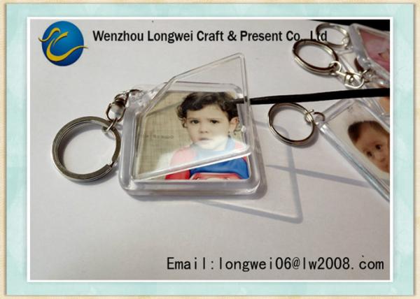Mini Clear Acrylic Photo Engraved Key Chain Personalized Plastic