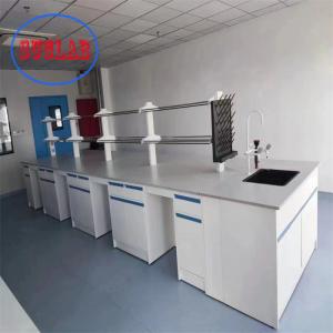 China Chemistry Lab Bench Lab Furniture Manufacturers Reagent Racks Cold-Rolled Steel Lab Benches with Adjustable Glass Shelf supplier