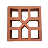 China Unglazed Terracotta Red Clay Hollow Bricks Outdoor Screen Wall Blocks on sale