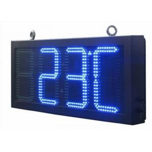 China Double Sides Blue LED Gas Station Sign IR 10M RF 100M with Poosled Time Temperature System supplier