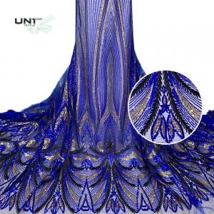 China Embroidered Mesh Applique 3D Flower Lace Sequins Fabrics For Party Wedding Dress supplier