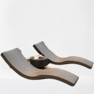 Outdoor rattan garden sun chair wicker plastic resin beach bed sun lounger outdoor relaxing sun bed---6299