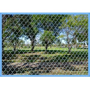 Easily Install Chain Link Fence Fabric Green Color PVC Coated Materials
