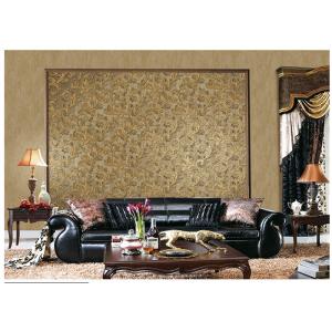 Brown Contemporary Damask Pattern Wallpaper Peelable With 1.06*10m Roll Size