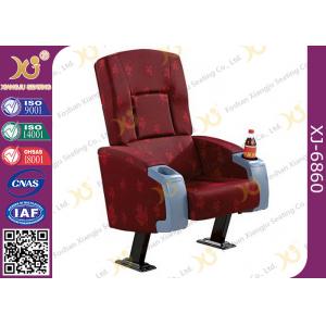 Plywood Inner Shell PU Foam Cushion Cinema Theater Chairs , Commercial Movie Theater Seats