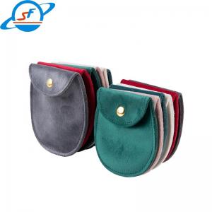 Velvet Button Oval Jewelry Storage Pouches Necklace Pouch Bag 80*85mm