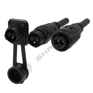 M19 Series Power Input Cable Push-pull Self-locking Black Connection Industrial 3 Pin Male Socket  Power Connector