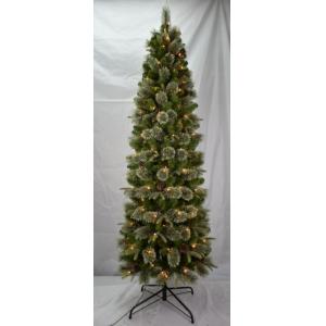 China 7 Foot Pencil Pine Christmas Tree With 175UL Clear Lights supplier