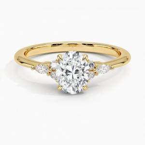 China 9 K Yellow Gold Jewelry Diamond Engagement Ring For Girls supplier