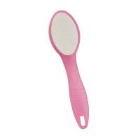 China Pink Dry Skin Foot Scraper Plastic Handle Silica Sand Feet Callus Remover on sale