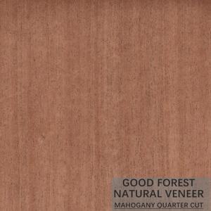 Hardly Mahogany Natural Wood Veneer Customized Crown Cut Grain