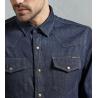 High quality casual man blue jean shirts men collar stylish jean shirt fashion