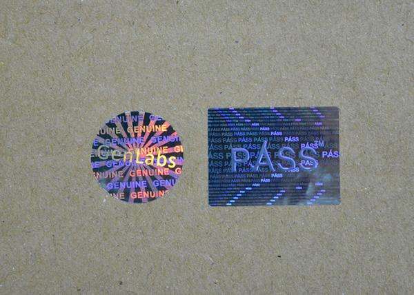 Laser Hologram Printed Holographic Security Stickers / Shiny Sticker Labels Roll