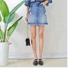 China Women A Line Denim Mini Skirt With Pearls , Summer Short Jean Skirt for Ladies wholesale