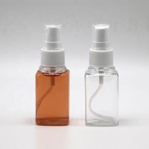 China Clear Hand Sanitizer Leak Proof Bottles with 30ml Capacity and Fine Mist Spray Square supplier