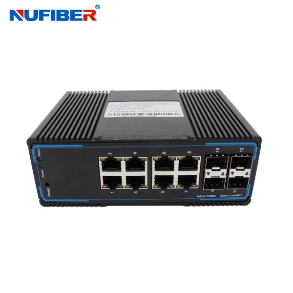 NF648GM-SFP マウント マネージされた産業用SFPスイッチ 4x1000Mから8x10/100/1000M アルミ合金Din Rail