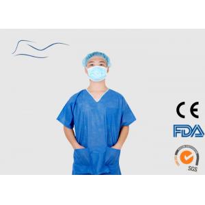 Non Woven Disposable Scrub Suits PP Plastic Material Short Sleeves Type