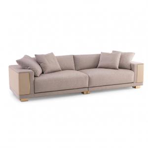 Luxury Leather Living Room Furniture Italian Fabric Sectional Sofa Set
