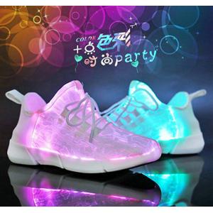 App Control Fiber Optic LED Shoes USB Rechargeable Endurable Glowing Sneakers