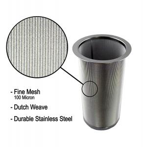 China 18/8 Stainless Steel Cold Brew Coffee Maker Filter Cylinder 8.3cm Top Dia supplier