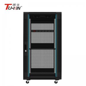China Cold Rolled Steel Mobile Server Rack 22u IP20 Protection With Mesh Door On Wheels supplier