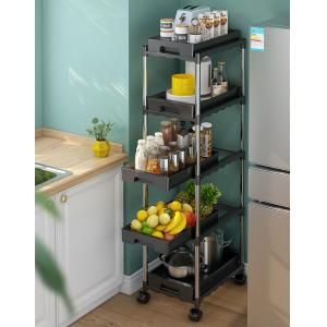 5 Tiers Freestanding Kitchen Rack , Kitchen Storage Cart For Vegetable ODM