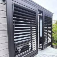 China 1.2mm Grey Color Outside Custom Window Louvers Toughened Terrace European Style on sale