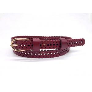 China Women Hollow Center Pin Buckle 1.8cm Cowhide Leather Belt wholesale