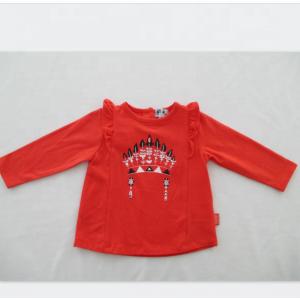 Cotton Jersey Baby Printed T Shirts Frills Along Armholes