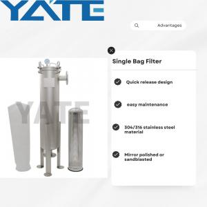 Water Sanitary Single Bag Filter Housing Machine High Pressure Housing Filter Bag