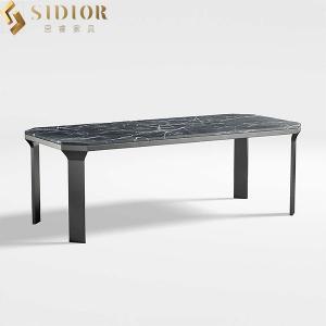 China Hotel Restaurant Luxury Marble Dining Table Rectangular 2.1m Length supplier