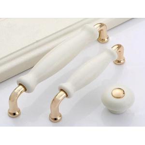 China Round Ceramic Cabinet Door Knobs , White Porcelain Ceramic Drawer Pulls And Knobs wholesale