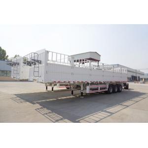 China Multi Function Semi Flatbed Trailers , Side Wall Fence Semi Cargo Trailer supplier