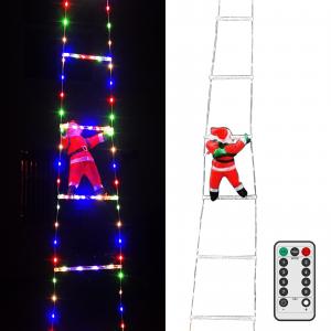 LED Christmas Lights Christmas Decorative Ladder Lights with Santa Claus for Indoor Outdoor Xmas Tree Decoration