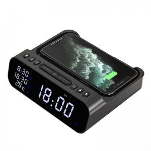 15W Fast Wireless Charger Alarm Clock Temperature Tester USB Station