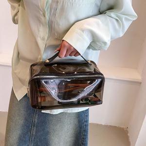 Shockproof Cosmetic Bag Organizer Lightweight PVC Clear Pouch With Zipper
