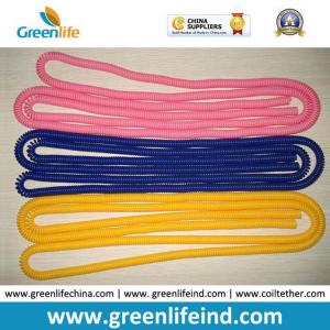 China Stretchable Long Expanding Coil Spiral Cords Pink/Blue/Yellow Colors supplier